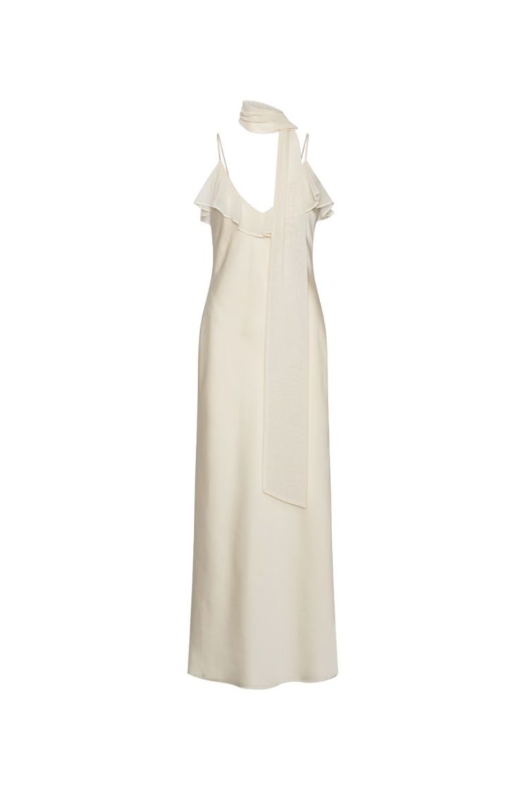 V-NECK SLIP DRESS - Turtledove