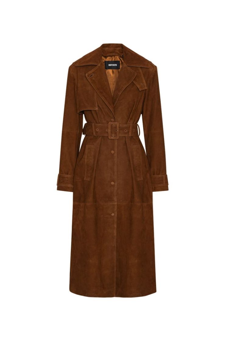 SUEDE TRENCHCOAT - Toasted Cocon