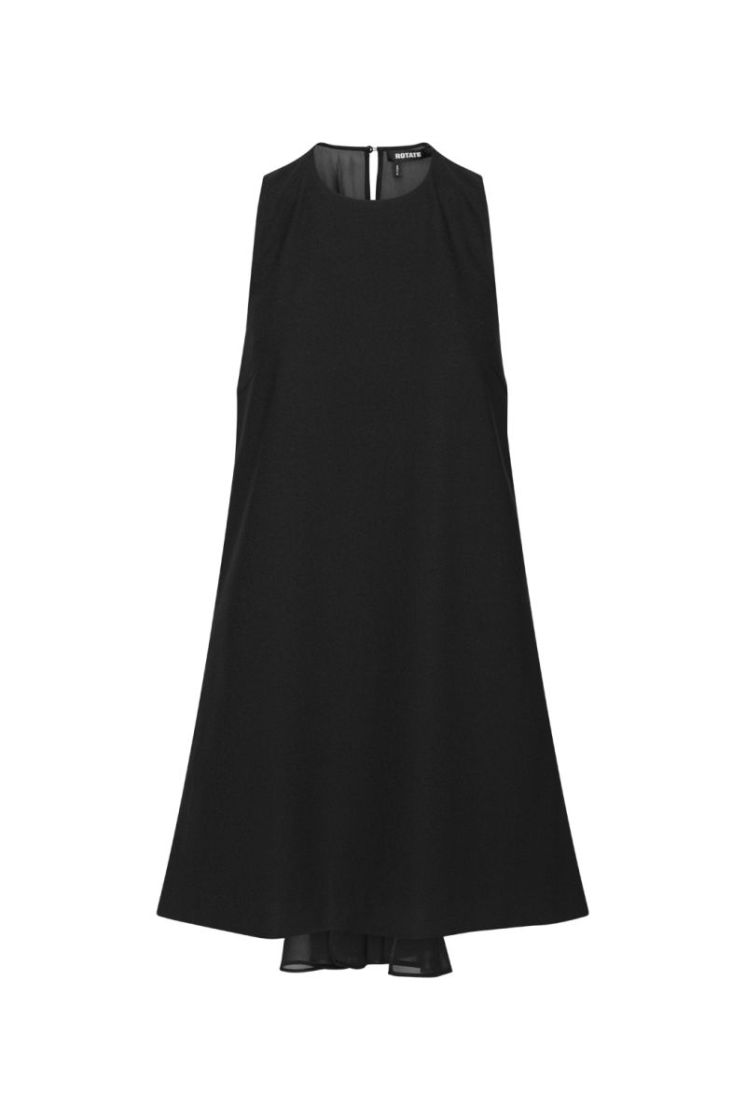 CREPE MINI A-LINE DRESS - BLACK