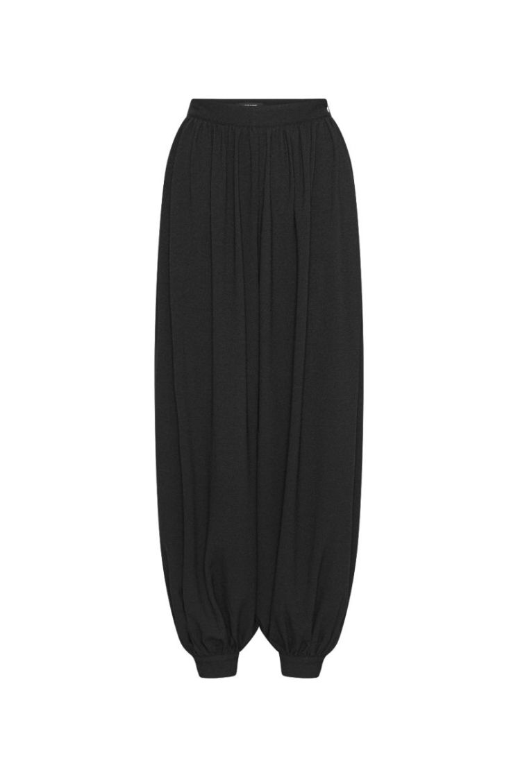 BALLOON PLEATED PANTS - BLACK