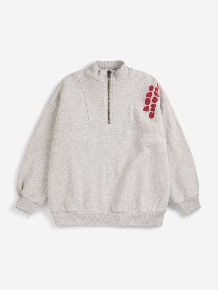 Bobo Choses Bolder half zipped 51 LIGHT HEATHE
