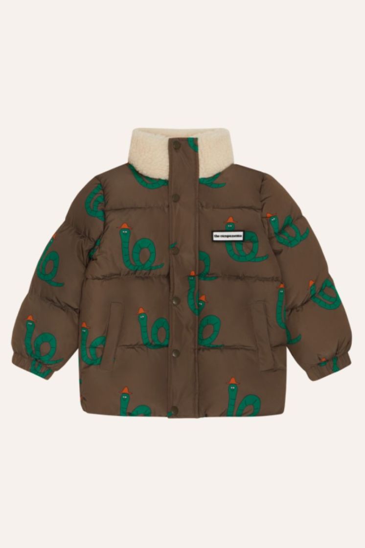 Snakes Brown Puffer Jacket BROWN BROWN