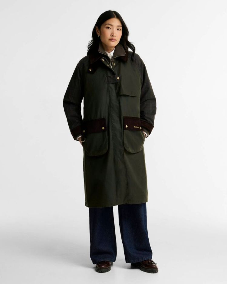 CHECKED KIRKLEES WAX JACKET OL52 FERN/CLASS