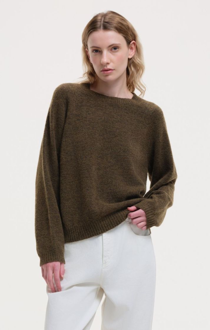 C-neck jumper - Khaki