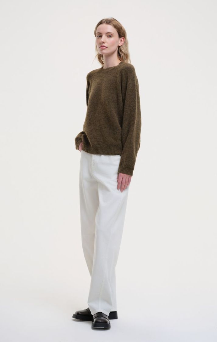 C-neck jumper - Khaki