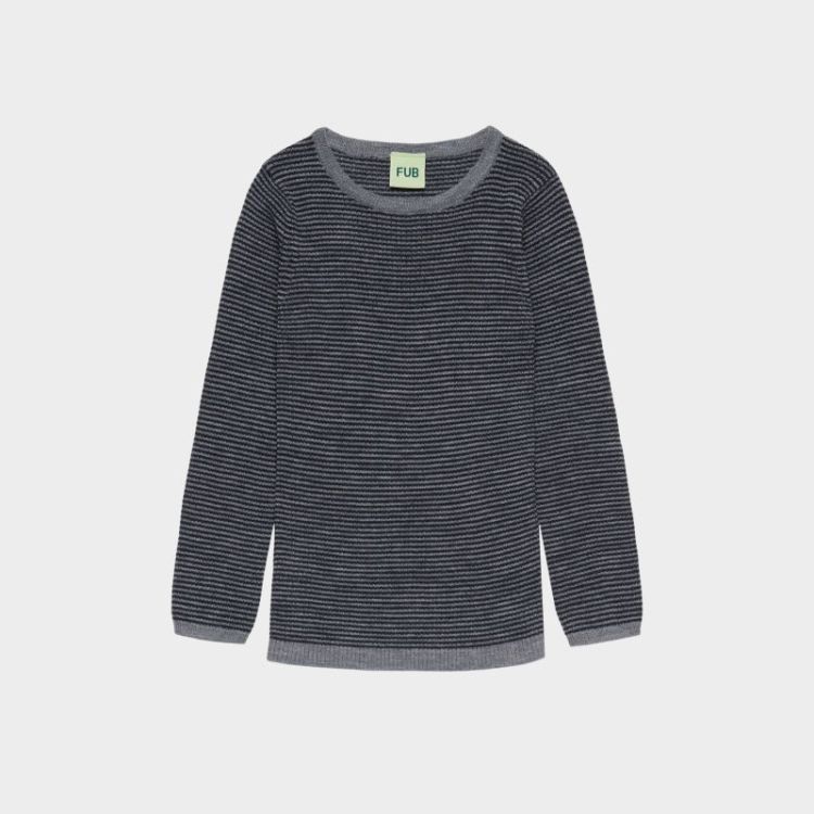Rib Blouse - steel/dark na