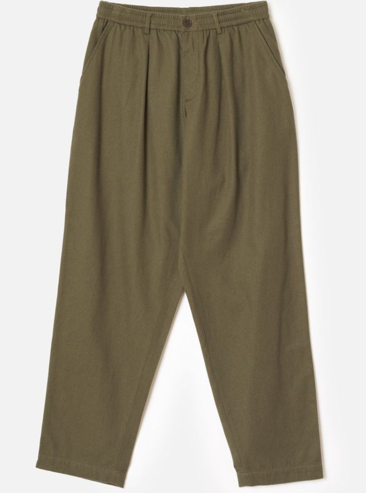 PLEATED TRACK PANT - OLIVE