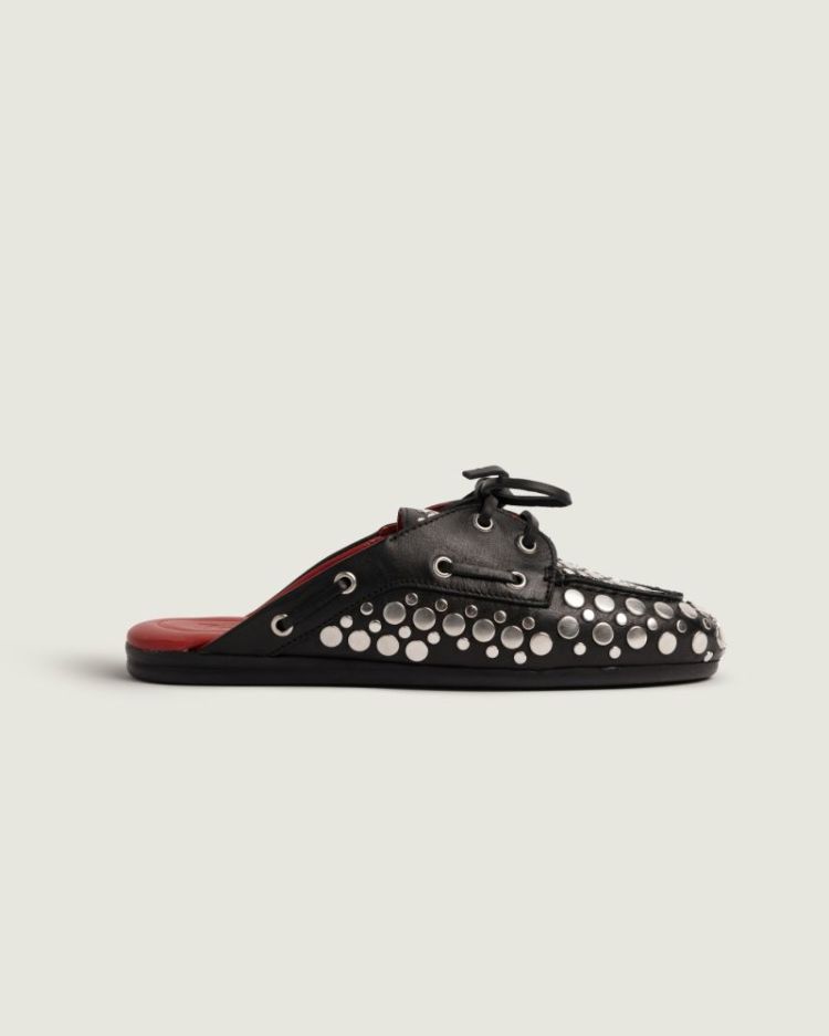 Boat loafer mule - Titanium 600 Black
