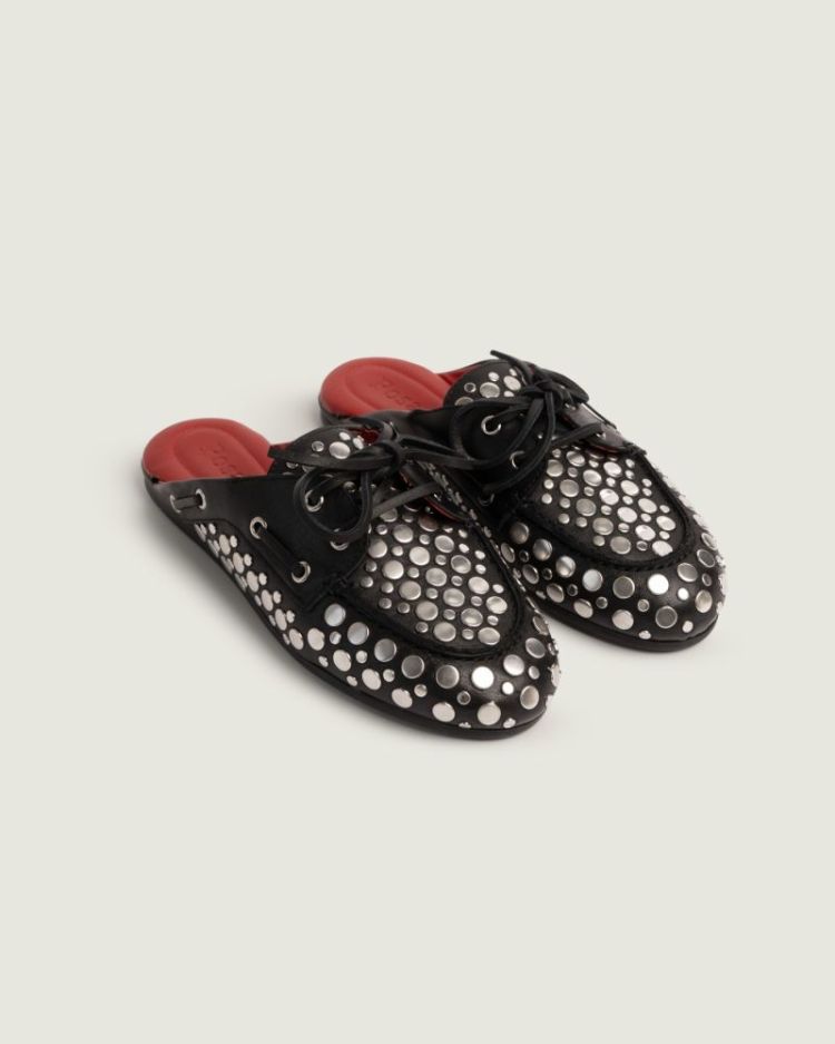 Boat loafer mule - Titanium 600 Black