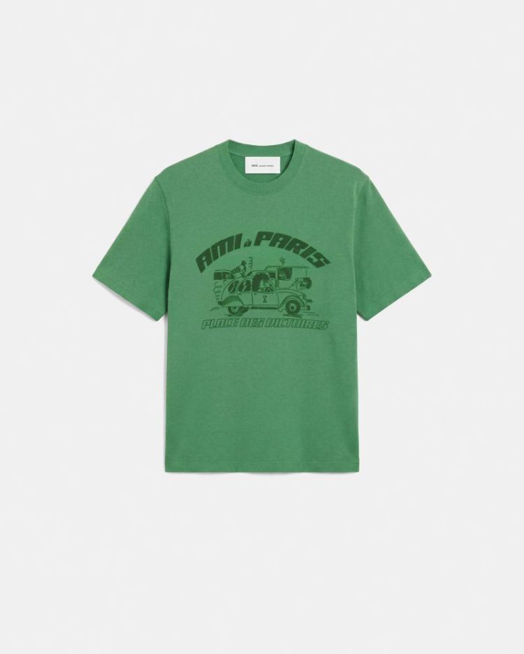 PRINTED BOXY TSHIRT 313 GREEN/BLACK