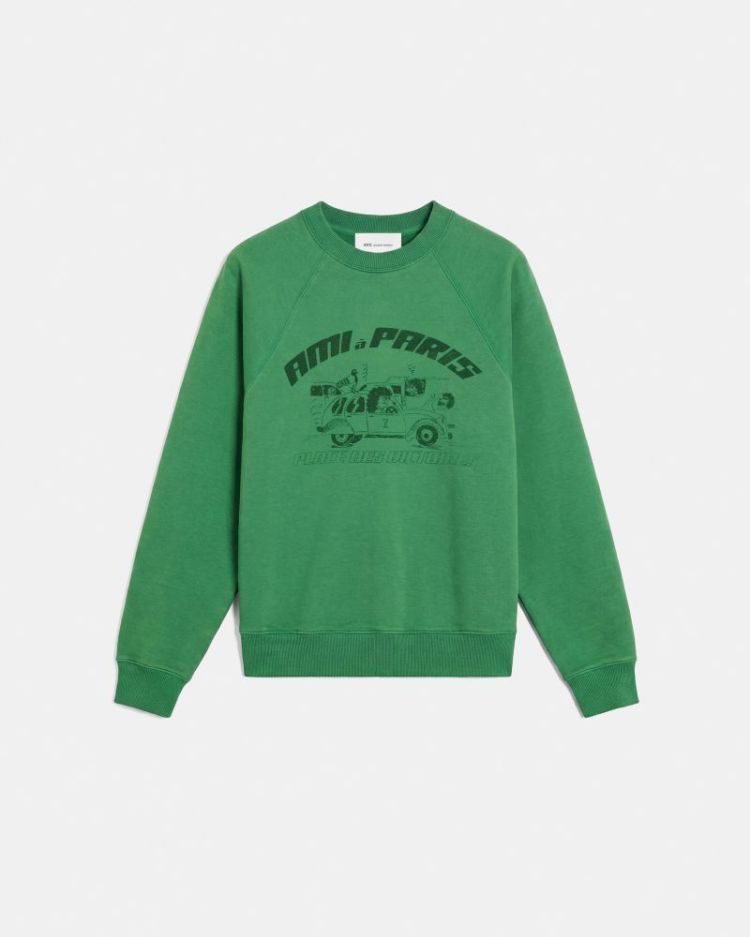 PRINTED BOXY SWEATSHIRT 313 GREEN/BLACK