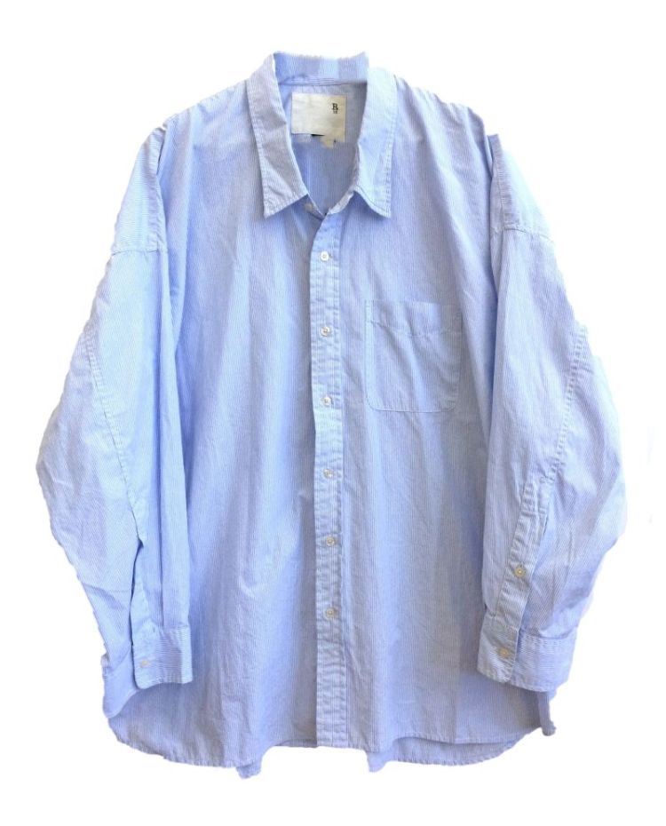 DROP NECK OXFORD SHIRT - BLUE WHITE PI