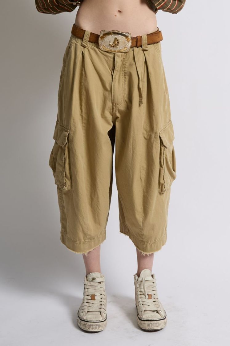 BAGGY DARTED CULOTTE - KHAKI