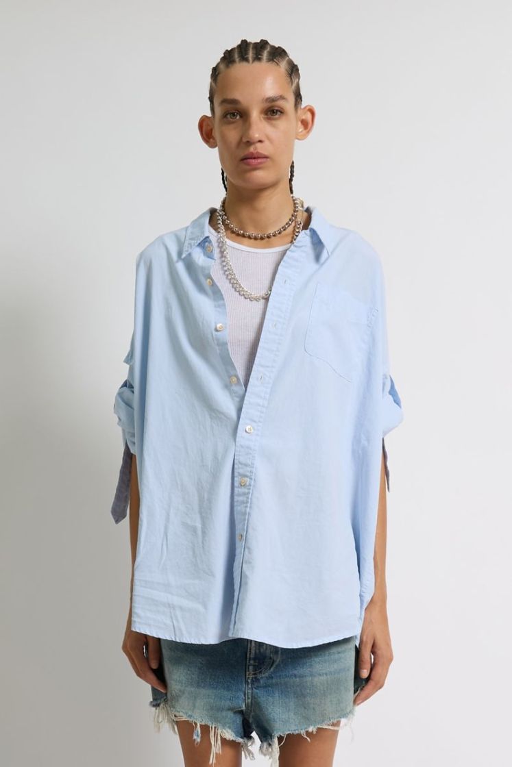 SLEEVE TAB SHIRT - LIGHT BLUE