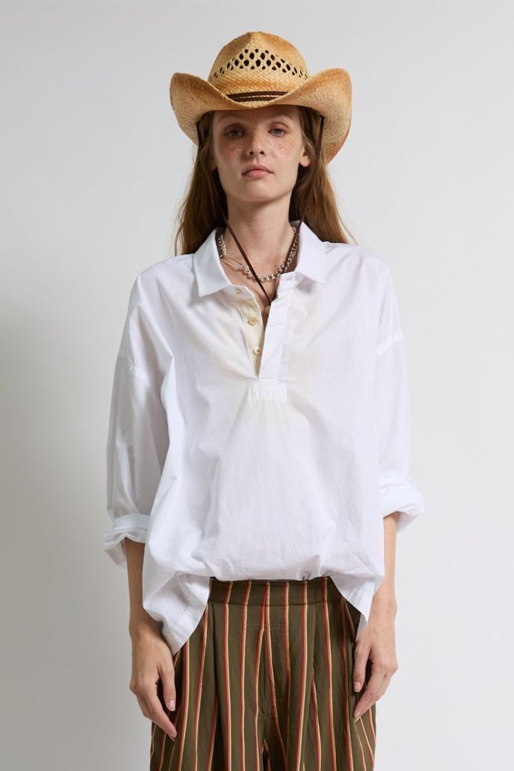 DROP NECK RUGBY SHIRT - WHITE