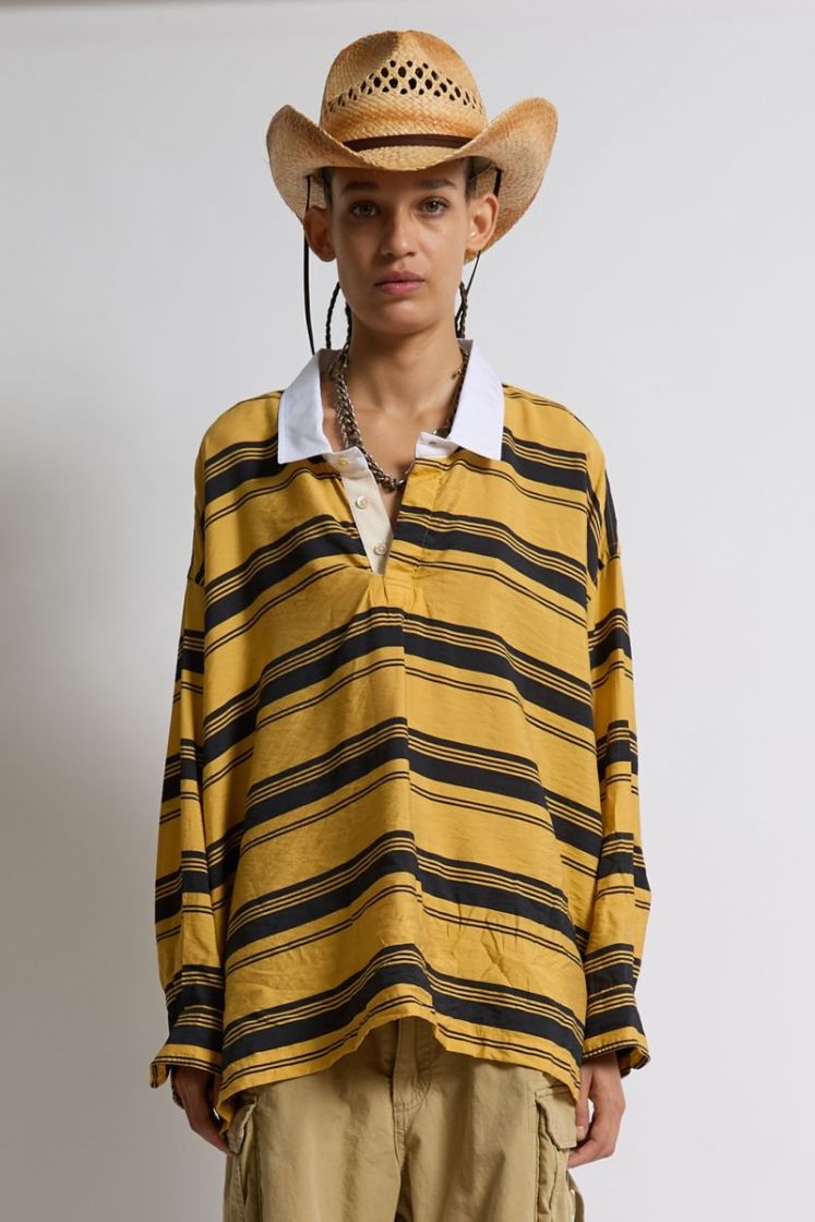 DROP NECK RUGBY SHIRT - YELLOW MULTI