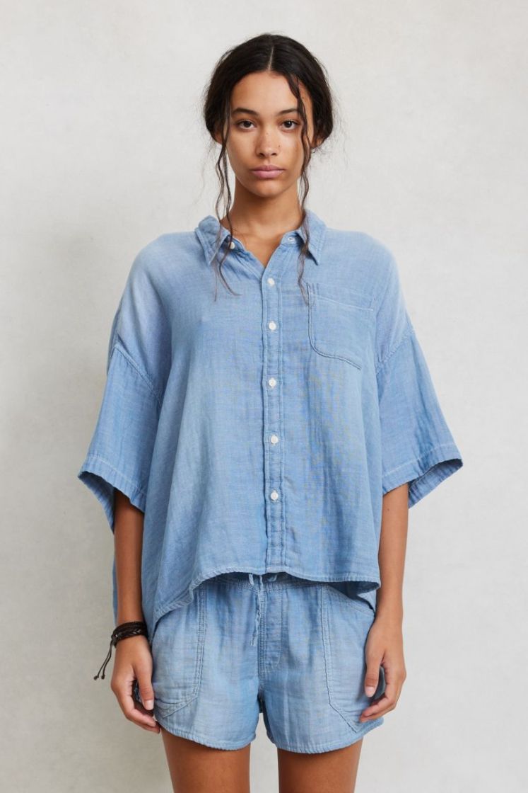 BUTTON DOWN 44 INDIGO CHAMB